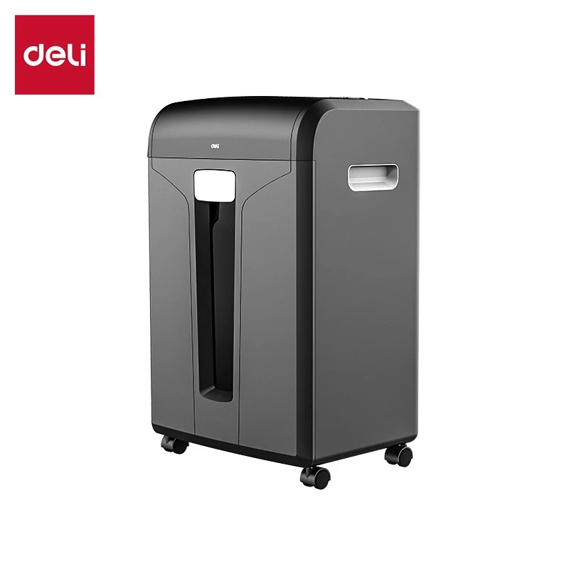 Deli E14400 cross-cut papiershredder, 12 blad, 23L, zwart
