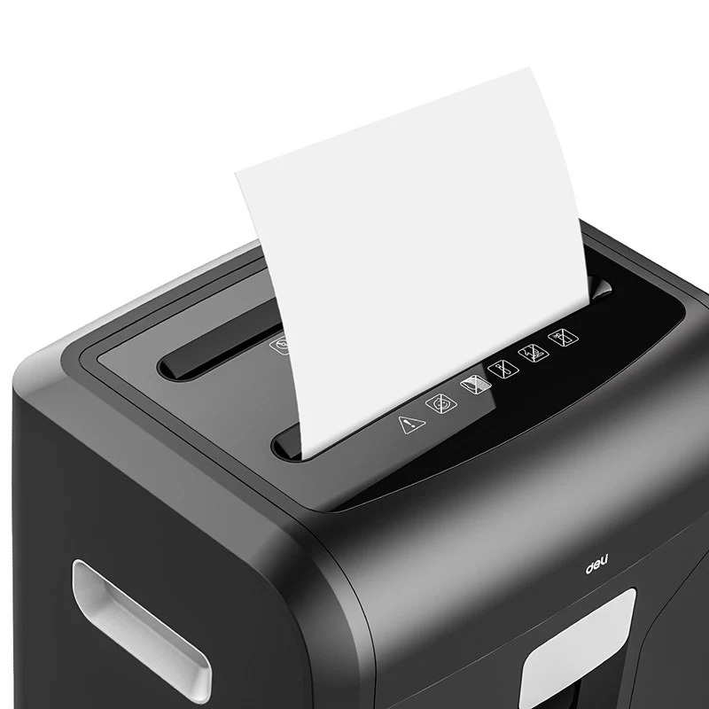 Deli E14400 cross-cut papiershredder, 12 blad, 23L, zwart
