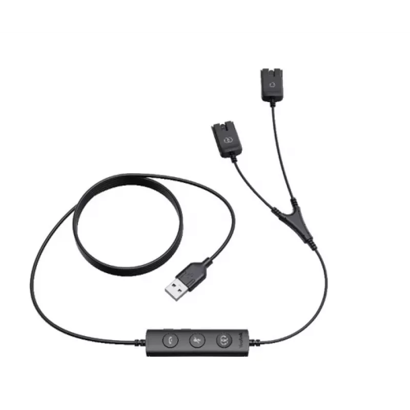 Yealink USB/QD trainer-kabel voor YHS-serie (USB naar QD) - zwart