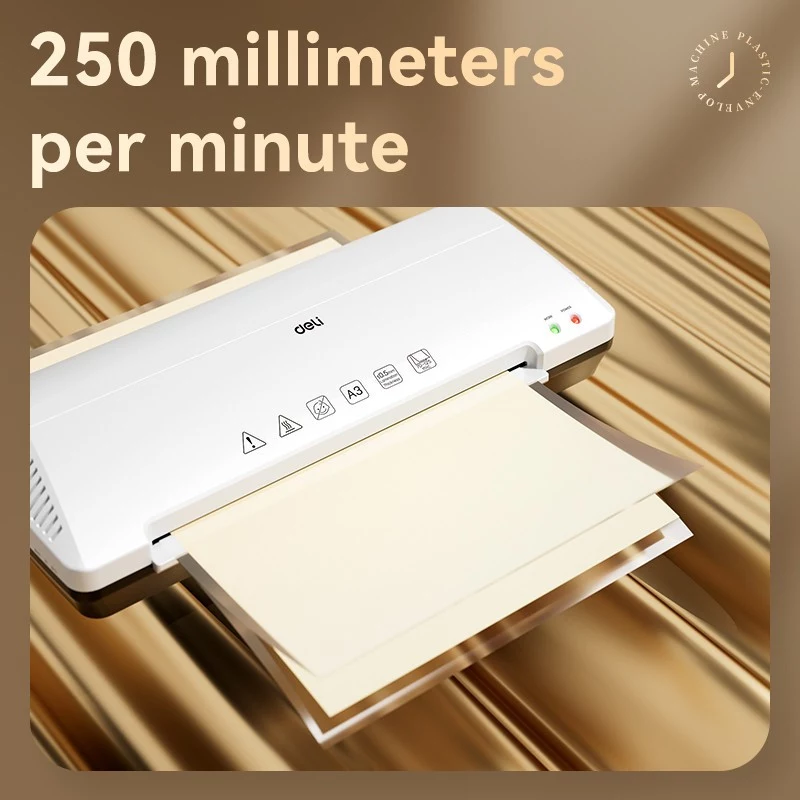DELI kantoorlaminator ET105 A3 - warm & koud, 2 rollen, 125 micron