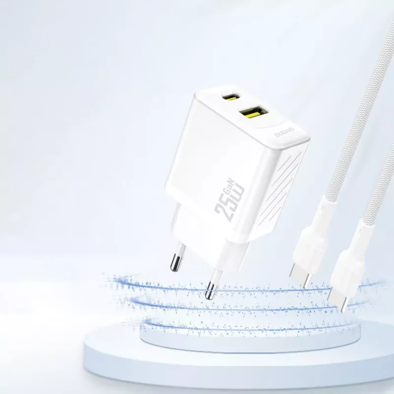Dudao A26TEU GaN 25W USB-C USB-A wandlader wit