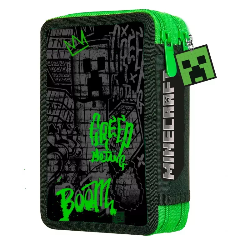 KIDS Minecraft uitklapbare etui voor school, uitbreidbare organizer, multicolor