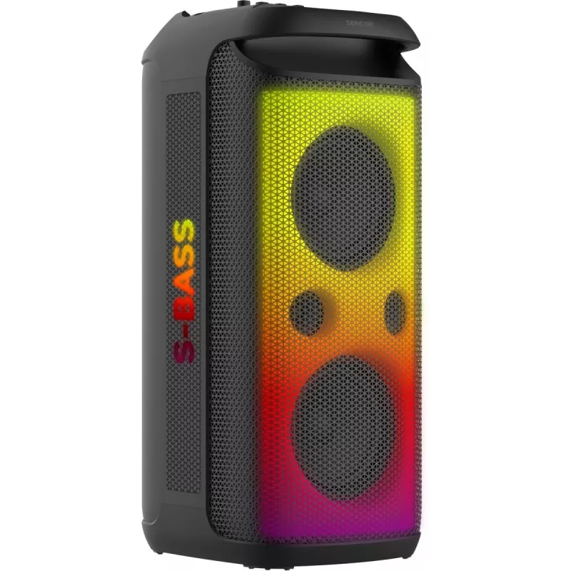 SENCOR Partycon CORE Power 140W draagbare bluetooth-luidspreker met TWS, IPX4, RGB LED, karaoke, zwart