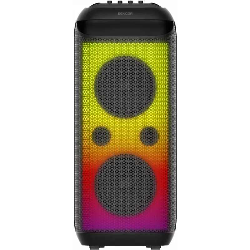 SENCOR Partycon CORE Power 140W draagbare bluetooth-luidspreker met TWS, IPX4, RGB LED, karaoke, zwart