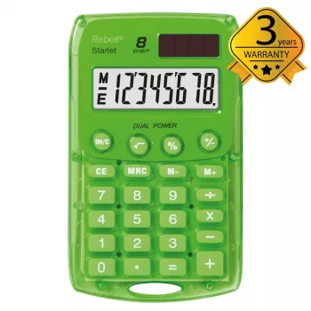 Rebell Starlet rekenmachine zwart 10-cijferig LCD dual power