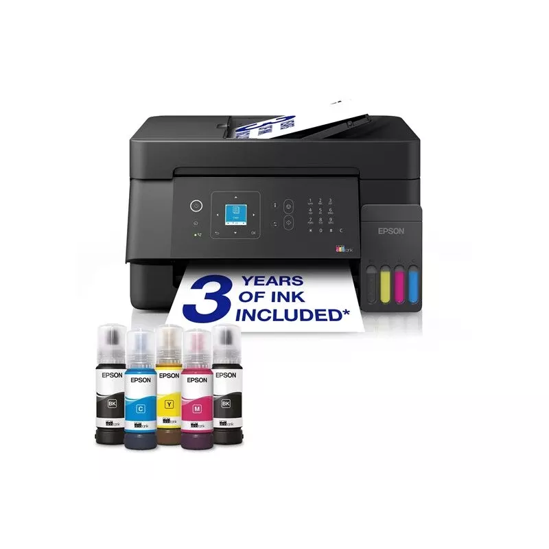 Epson L5390 multifunctionele inkttankprinter - kleur - A4 - 33 pagina's/min - fax - Wi-Fi - LAN - ADF 30 vel - zwart