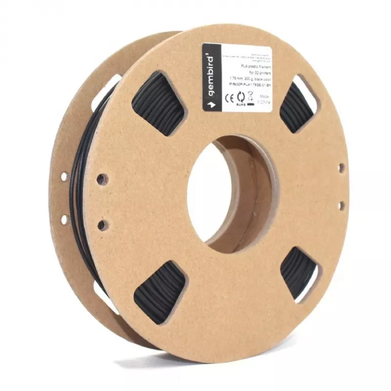 Gembird PLA filament 1,75 mm zwart 200 g