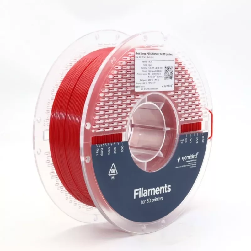 GEMBIRD filament PETG High Speed, 1,75 mm, 1 kg, rood