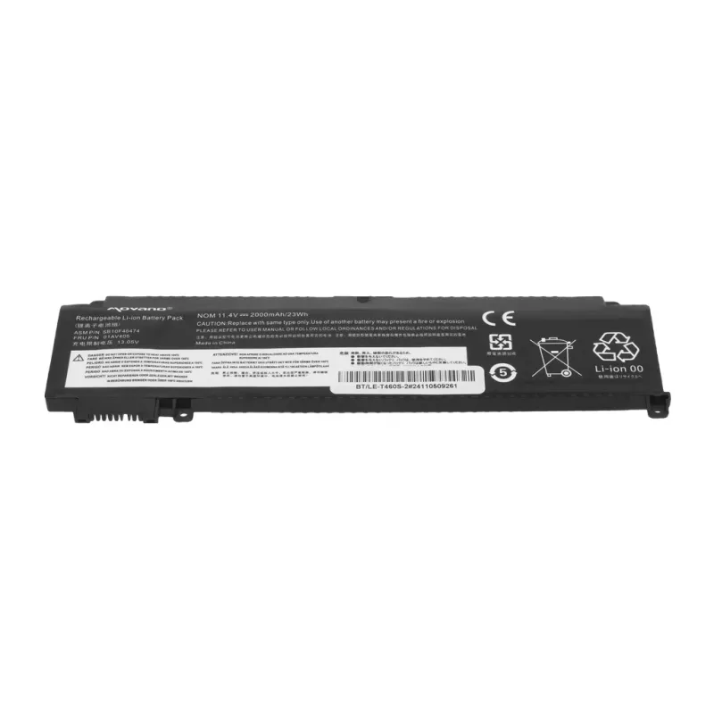 MITSU Accu voor Lenovo ThinkPad T460s T470s - voorzijde - 2000 mAh (23 Wh)