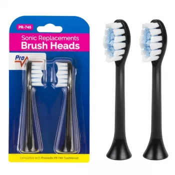 Vervangend borstelset PR-745 B Promedix – 2 zachte borstelkoppen voor sonische tandenborstel