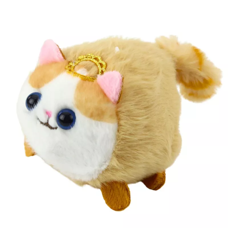 LEAN TOYS Pluchen katje mascotte met wiebelende staart bruin en wit