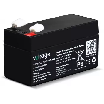 AGM-accu Voltage 12V 1,2Ah VE12-1.2 (6-9 jaar levensduur)