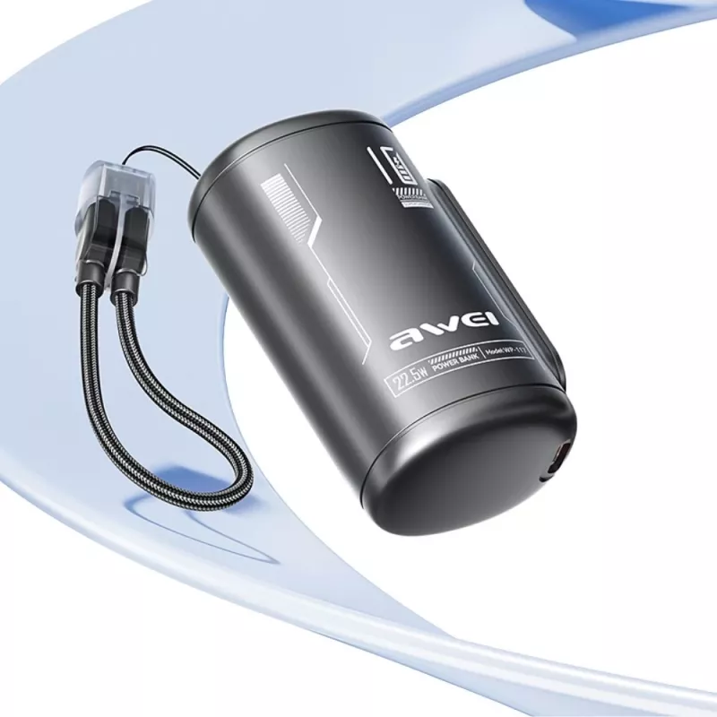 AWEI WP-117 powerbank 10000mAh 22.5W 3C2xUSB-C zwart