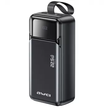 AWEI PA-105 powerbank 40000mAh 22.5W PD QC 3.0 USB-C zwart