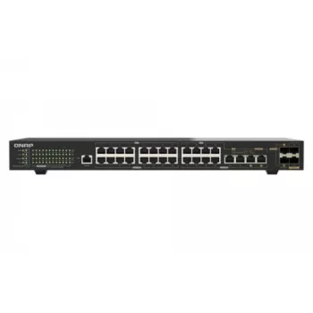 QNAP QSW-M2130P-2C2S26T 26-poorts 2.5GbE PoE++ managed layer 2 rackmount-switch met 2x 10GbE SFP+ en 2x 10GbE combo-poorten, 370W PoE-budget