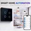 Qoltec Smart Touch lichtschakelaar 4-voudig Wi-Fi timer Tuya | gehard glas | wit