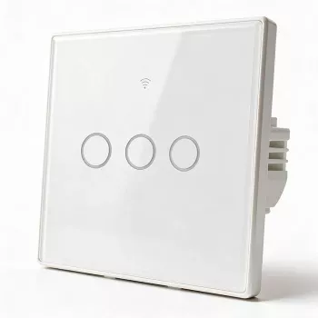 Qoltec Smart Touch lichtschakelaar 3-voudig Wi-Fi timer Tuya wit
