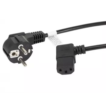 LANBERG CA-C13C-12CC-0030-BK 3m haakse Schuko naar IEC C13 netkabel, H05VV-F 3G1.0, VDE, zwart