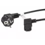 LANBERG CA-C13C-12CC-0030-BK 3m haakse Schuko naar IEC C13 netkabel, H05VV-F 3G1.0, VDE, zwart