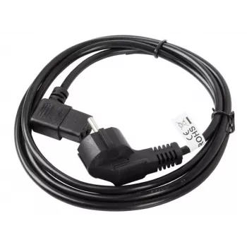 LANBERG CA-C13C-12CC-0030-BK 3m haakse Schuko naar IEC C13 netkabel, H05VV-F 3G1.0, VDE, zwart