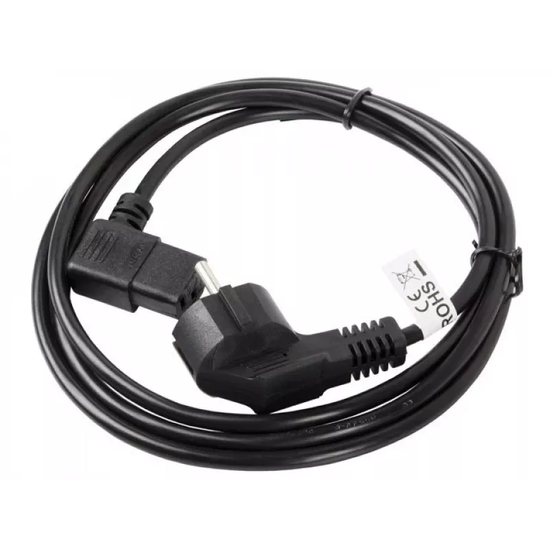 LANBERG CA-C13C-12CC-0030-BK 3m haakse Schuko naar IEC C13 netkabel, H05VV-F 3G1.0, VDE, zwart
