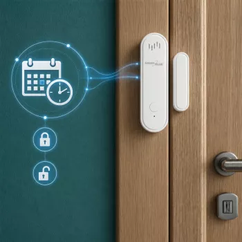 GREENBLUE GB478 draadloze WiFi deur-/raamsensor – slimme magneetcontact, Tuya & Gosund app, Alexa/Google, batterijgevoed, wit