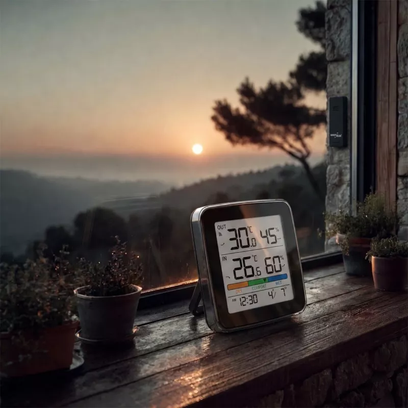 GREENBLUE GB169 B draadloos weerstation met kleurendisplay en buitensensor