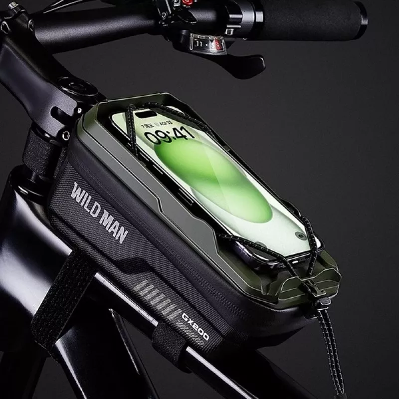 WILDMAN GX200 fietstas frame met telefoonhouder, groen