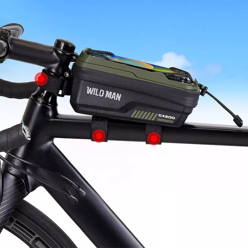 WILDMAN GX200 fietstas frame met telefoonhouder, groen