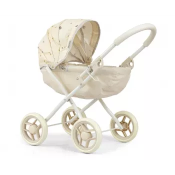 MILLY MALLY poppenwagen Dori NATURE - natuurlijk hout, klassiek Scandinavisch design, voor poppen tot 45 cm, vanaf 12 maanden