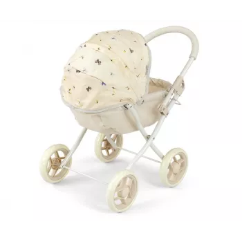 MILLY MALLY poppenwagen Dori NATURE - natuurlijk hout, klassiek Scandinavisch design, voor poppen tot 45 cm, vanaf 12 maanden