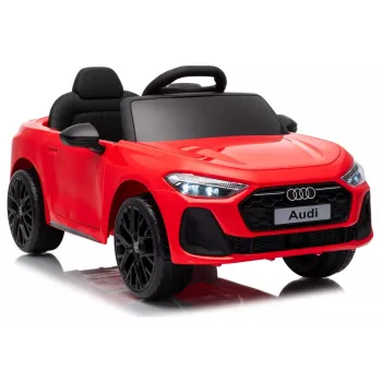 LEAN CARS Audi A5L HL788 rood 12V elektrische kinderauto met afstandsbediening voor ouders, EVA-wielen, LED-verlichting, muziekpaneel, veiligheidsgordel, ecoleer bekleding, voor kinderen van 3-6 jaar