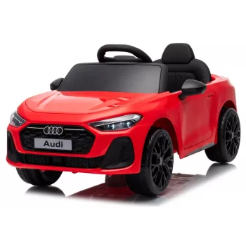 LEAN CARS Audi A5L HL788 rood 12V elektrische kinderauto met afstandsbediening voor ouders, EVA-wielen, LED-verlichting, muziekpaneel, veiligheidsgordel, ecoleer bekleding, voor kinderen van 3-6 jaar