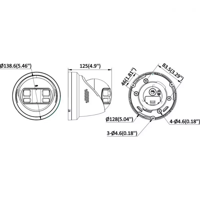 Hikvision DS-2CD2387G3P-LIS2UY/SL(180°)/O-STD zwart 8 MP panorama netwerkcamera