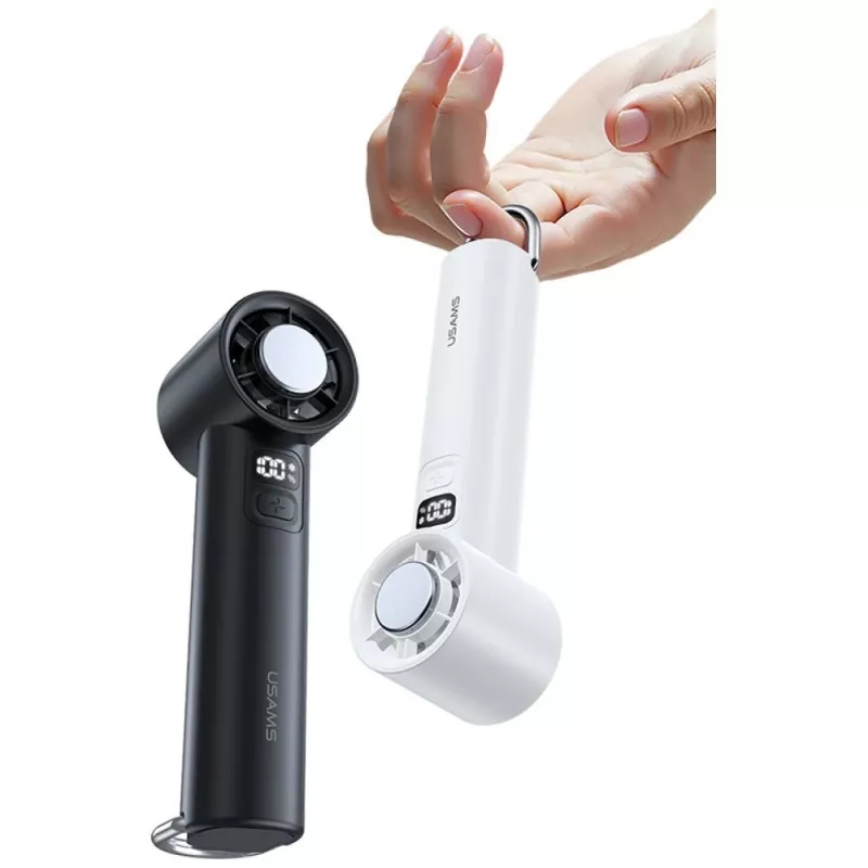 USAMS Ice-Cooling handventilator 2000mAh, zwart