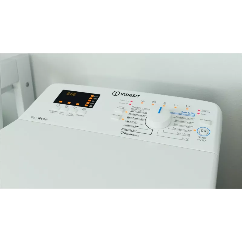 Indesit BTWWS60400PLN bovenlader wasmachine, 6 kg, 1000 t/min, wit