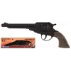 PULIO cowboy revolver metaal 8-schots knalkapjespistool - zwart/zilver met bruine grepen