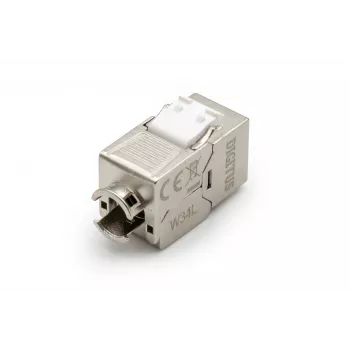 DIGITUS DN-93615-D CAT 6A keystone-module, afgeschermd, gereedschapsloos, 10GBase-T, 500 MHz, zinkdrukwerk, vergulde contacten, T568A/B, PoE++-geschikt