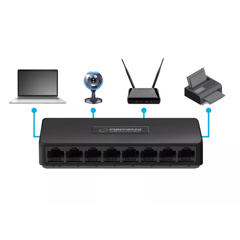 Esperanza NOVA ENS104 8-poorts Gigabit-switch 10/100/1000