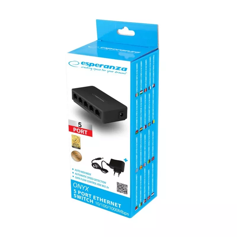 ESPERANZA 5-poorts Gigabit switch 10/100/1000 ONYX ENS103