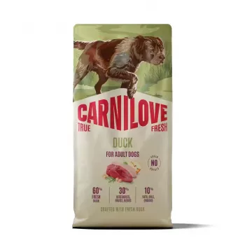 CARNILOVE TRUE FRESH Hondenbrokken met Eend voor Volwassen Honden van Alle Rassen 12 kg