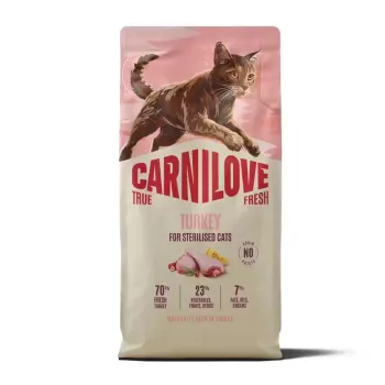 CARNILOVE TRUE FRESH kattenbrokken kalkoen voor gecastreerde volwassen katten van alle rassen 2 kg