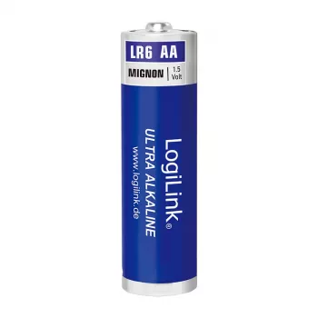 LogiLink Ultra Power alkaline AA-batterijen, 8-pack krimpfolie, 1,5 V LR6, 10 jaar houdbaarheid