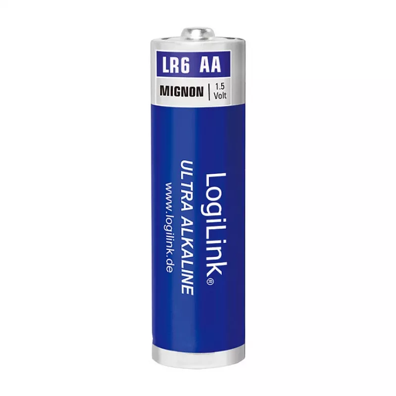LogiLink Ultra Power alkaline AA-batterijen, 8-pack krimpfolie, 1,5 V LR6, 10 jaar houdbaarheid