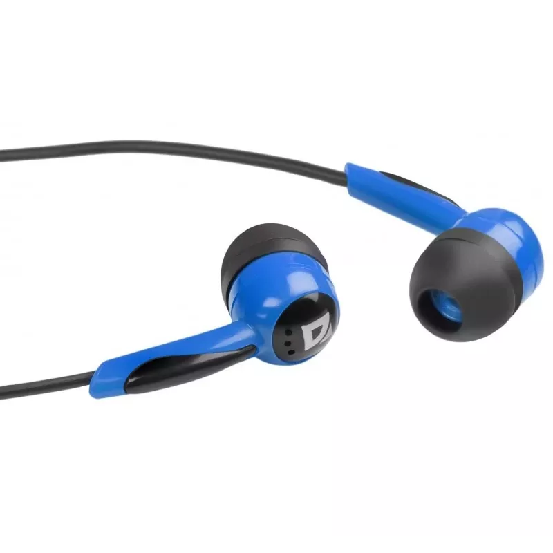 Defender EARPHONES BASIC 604 bedrade in-ear-koptelefoon met microfoon, zwart-blauw