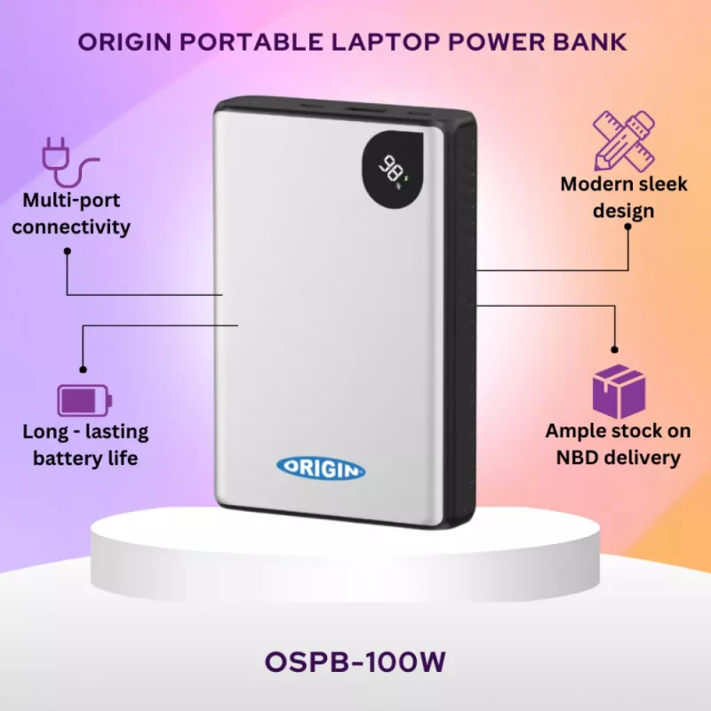 Origin Storage OSPB-100W 20000mAh 100W powerbank - zwart