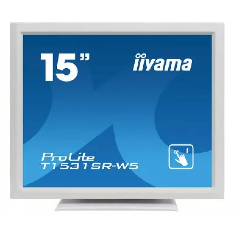 Iiyama ProLite T1531SR-W5 15 inch XGA 4:3 5-draads resistief touchscreen-led-monitor, wit