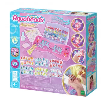 EPOCH Aquabeads Nail Studio startset - wateractieve kralen nagelkunstset voor kinderen, meer dan 100 ontwerpen, herbruikbare nagels, zonder lijm, vanaf 4 jaar
