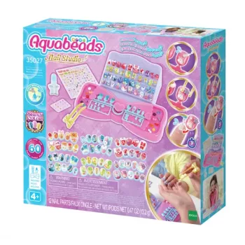 EPOCH Aquabeads Nail Studio startset - wateractieve kralen nagelkunstset voor kinderen, meer dan 100 ontwerpen, herbruikbare nagels, zonder lijm, vanaf 4 jaar