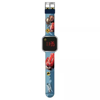 PULIO kinder digitaalhorloge met LED-display - Disney Pixar Cars motief, rood/zwart